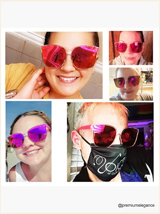 Oversized Sunglasses with UV400 Protection Mirrored Lens Lightweight Fashion